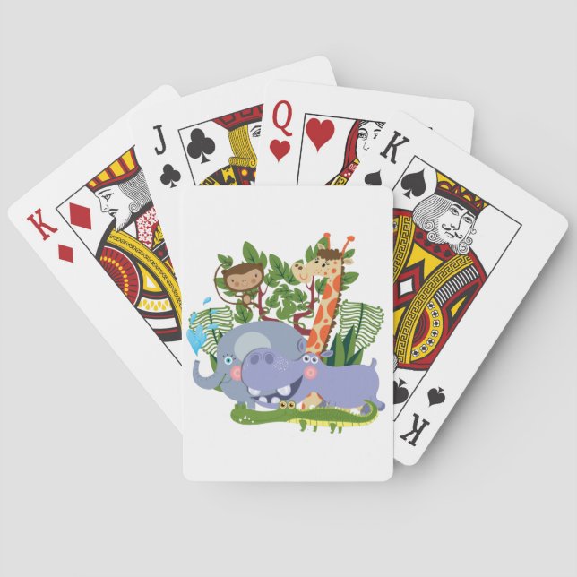 Niedliche Safari-Tiere Spielkarten (Rückseite)
