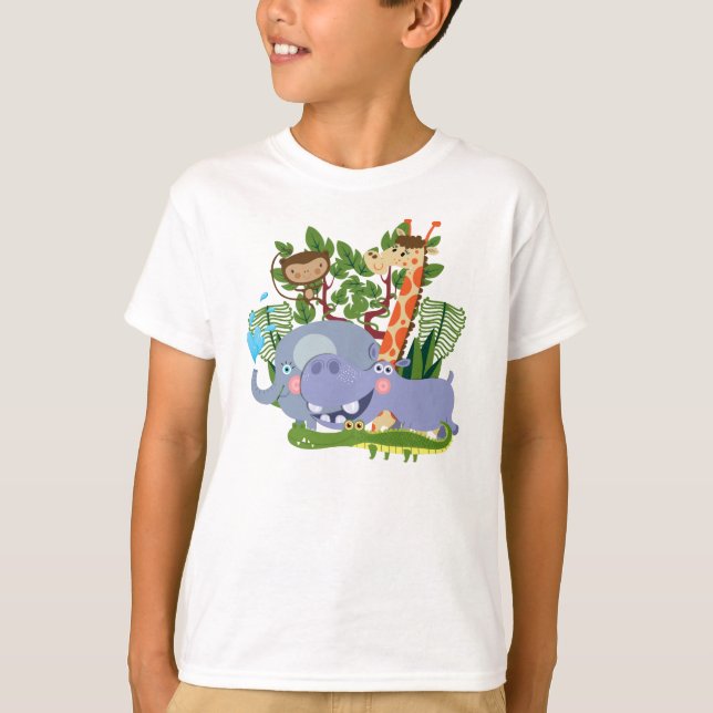 Niedliche Safari-Tiere T-Shirt (Vorderseite)