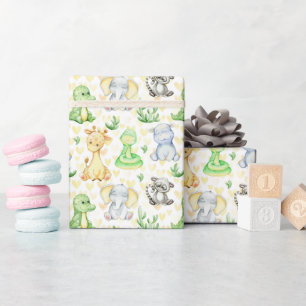 Niedliche Safari-Tiere Umschlagpapier Rolle Geschenkpapier