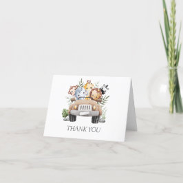 Niedliche Safari tierische Babydusche Dankeskarte