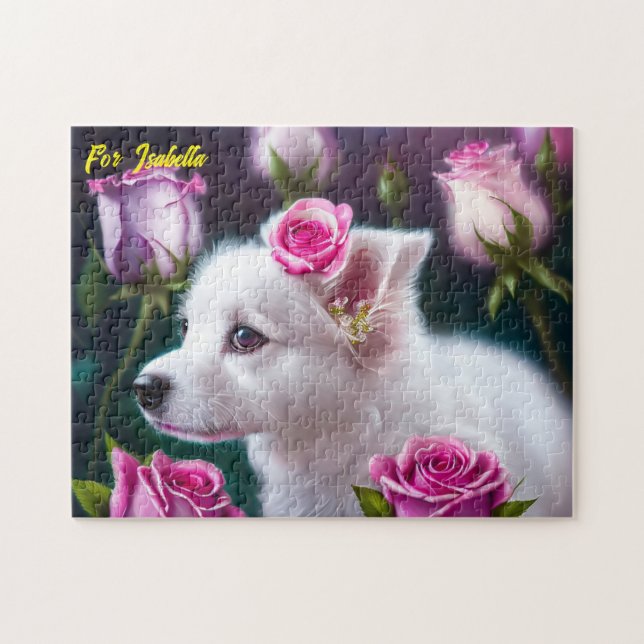 Niedliche Sammlung von Hunden und Rose (Horizontal)
