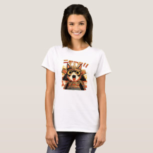Niedliche Samurai-Katze in Armor T-Shirt