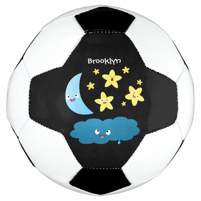 Niedliche Sänger, Mond und Cloud-Cartoon Fußball (Vorderseite)