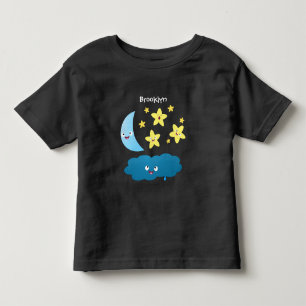 Niedliche Sänger, Mond und Cloud-Cartoon Kleinkind T-shirt
