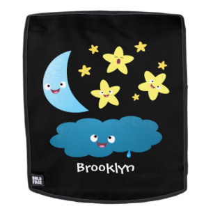 Niedliche Sänger, Mond und Cloud-Cartoon Rucksack