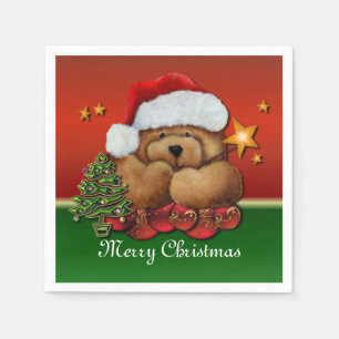 Niedliche Sankt-Bärn-Weihnachtsservietten Serviette