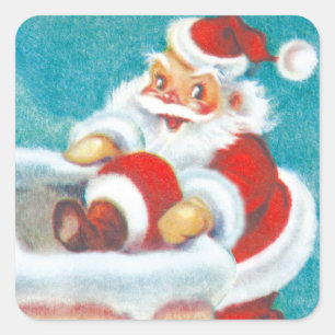 Niedliche Sankt-Weihnachtsaufkleber Quadratischer Aufkleber