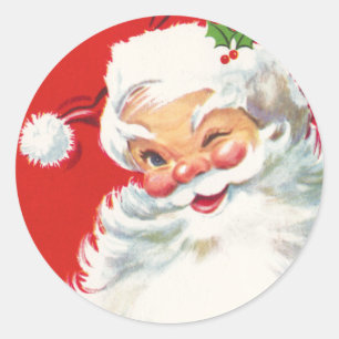 Niedliche Sankt-Weihnachtsaufkleber Runder Aufkleber