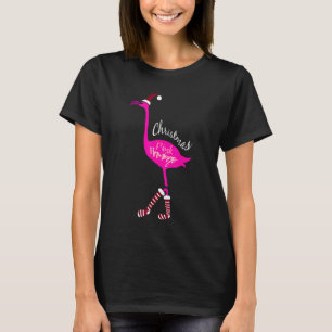 Niedliche Santa Cap Socken wärmen aufwärmt rosa Fl T-Shirt