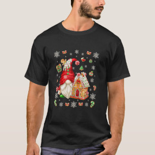 Niedliche Santa Gnomie mit Lebkuchenhaus T-Shirt