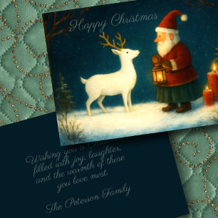 Niedliche Santa Illustration der Olde World mit we Karte