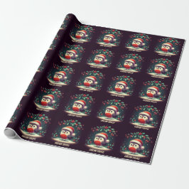 Niedliche Santa Robins rumänische Flagge Geschenkpapier
