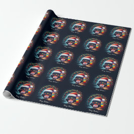 Niedliche Santa Robins rumänische Flagge Geschenkpapier