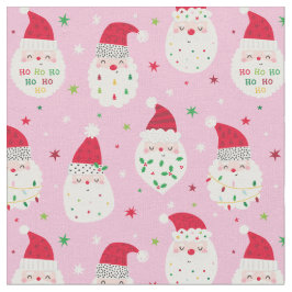 Niedliche Santas mit festlichen Bärten rosa Stoff