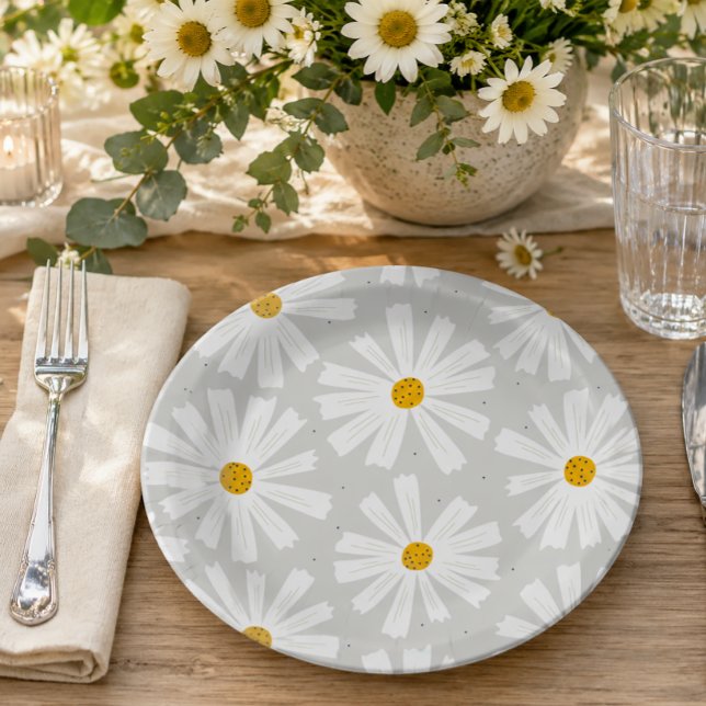 Niedliche Scandi Daisy Papierplatte Pappteller (Cute Daisy Paper Plate)