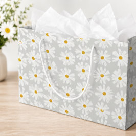 Niedliche Scandi Daisy Wrapping Große Geschenktasc Geschenktüte