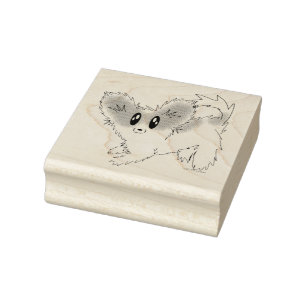 Niedliche schäbige Papillon Gummistempel