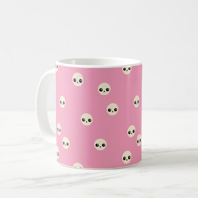 Niedliche Schädel Kaffeetasse (Vorderseite Links)