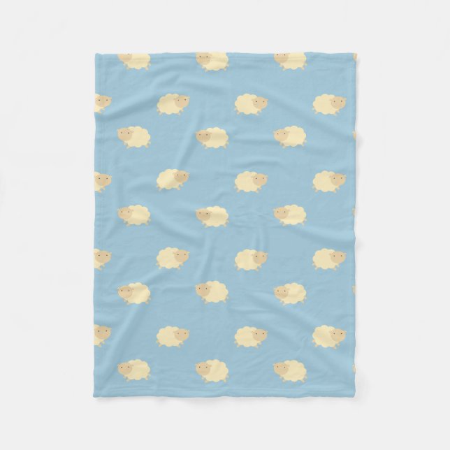 Niedliche Schaf-Muster-Fleece-Decke Fleecedecke (Vorderseite)