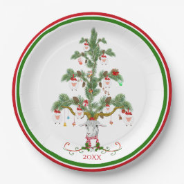Niedliche Schafbaum-Fleece Navidad Pappteller