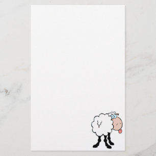 niedliche Schafe, die sich von hinten die Zunge he Briefpapier