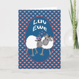 Niedliche Schafe, Luv Ewe Romantische Grußkarte Karte