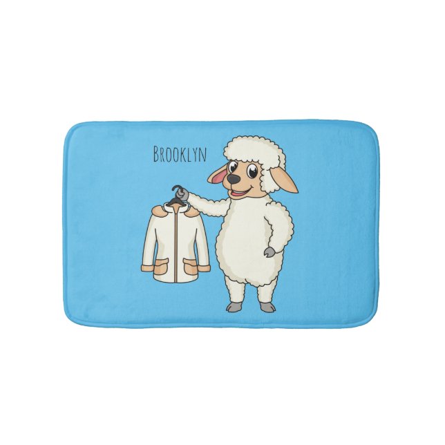 Niedliche Schafe mit Cartoon Badematte (Vorderseite)