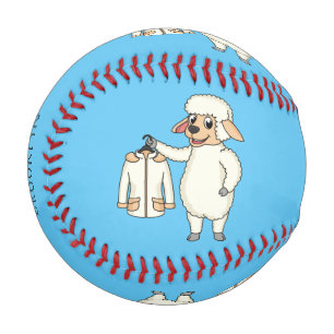 Niedliche Schafe mit Cartoon Baseball