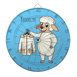 Niedliche Schafe mit Cartoon Dartscheibe