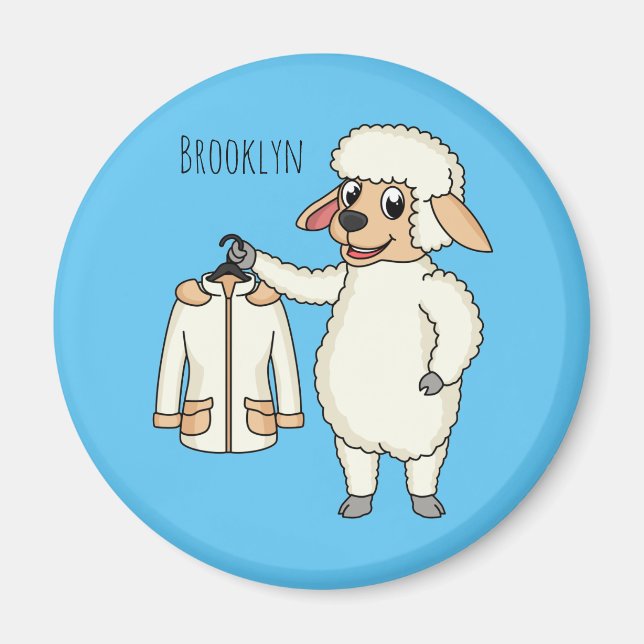 Niedliche Schafe mit Cartoon Magnet (Vorne)