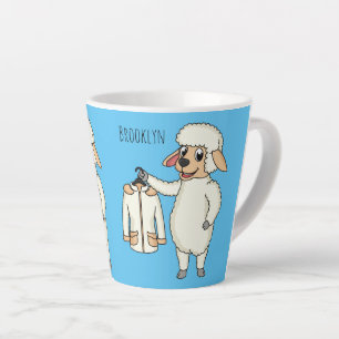 Niedliche Schafe mit Cartoon Milchtasse