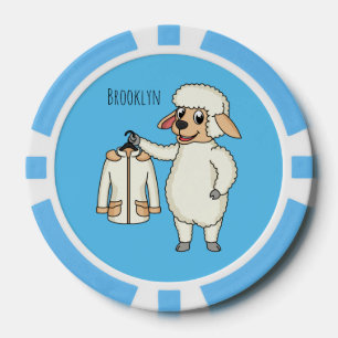 Niedliche Schafe mit Cartoon Pokerchips