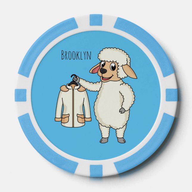Niedliche Schafe mit Cartoon Pokerchips (Vorderseite)
