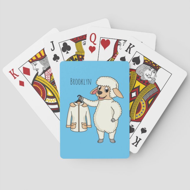 Niedliche Schafe mit Cartoon Spielkarten (Rückseite)