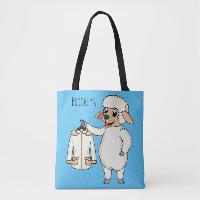 Niedliche Schafe mit Cartoon Tasche (Vorderseite)