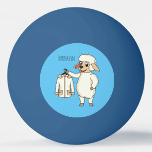 Niedliche Schafe mit Cartoon Tischtennisball