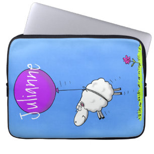 Niedliche Schafe mit lila Ballon whimsisischer Car Laptopschutzhülle