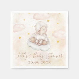 Niedliche Schafspuppe Pinky Dust star Babydusche Serviette
