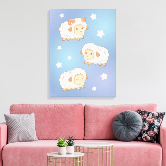 Niedliche Schafträne Leinwanddruck (Insitu (Wohnzimmer))