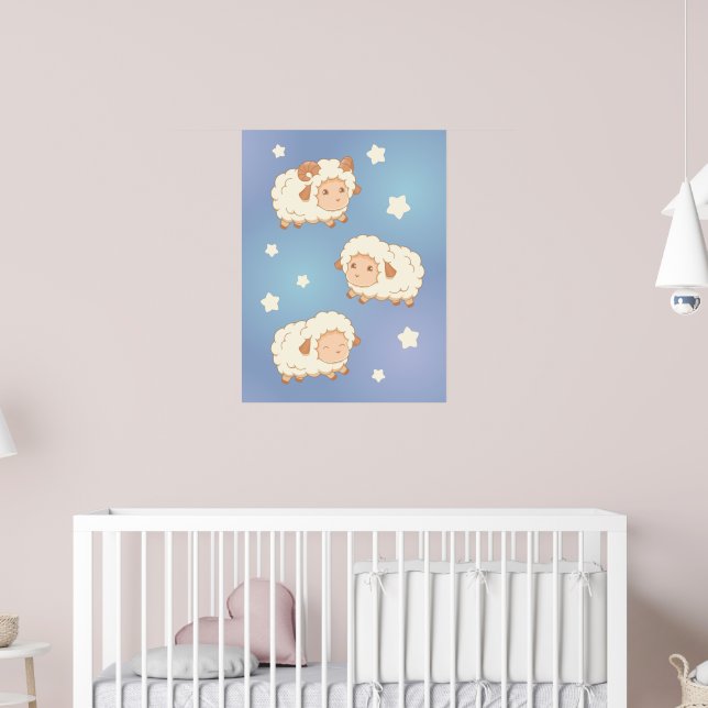 Niedliche Schafträne Poster (Kinderzimmer 2)