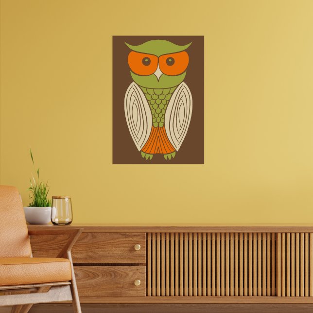 Niedliche Schale Graphic Retro Brown Poster (Wohnzimmer 2)