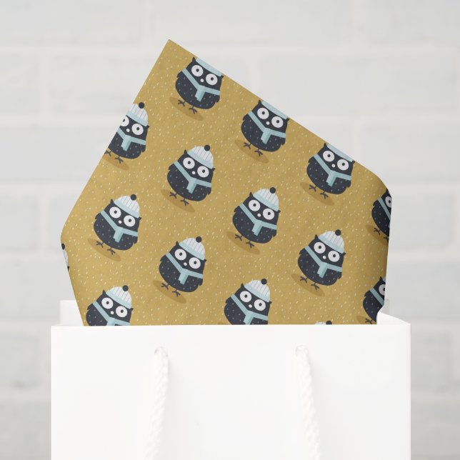 Niedliche Schale im Hut- und Scarf-Wintermuster Seidenpapier (Geschenktüte)