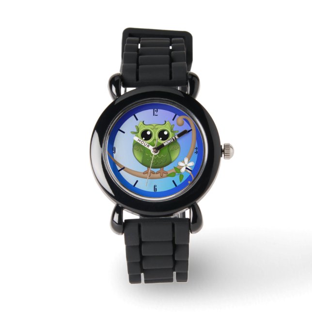 Niedliche Schale, Vollmond und benutzerdefinierte  Armbanduhr (Vorderseite)