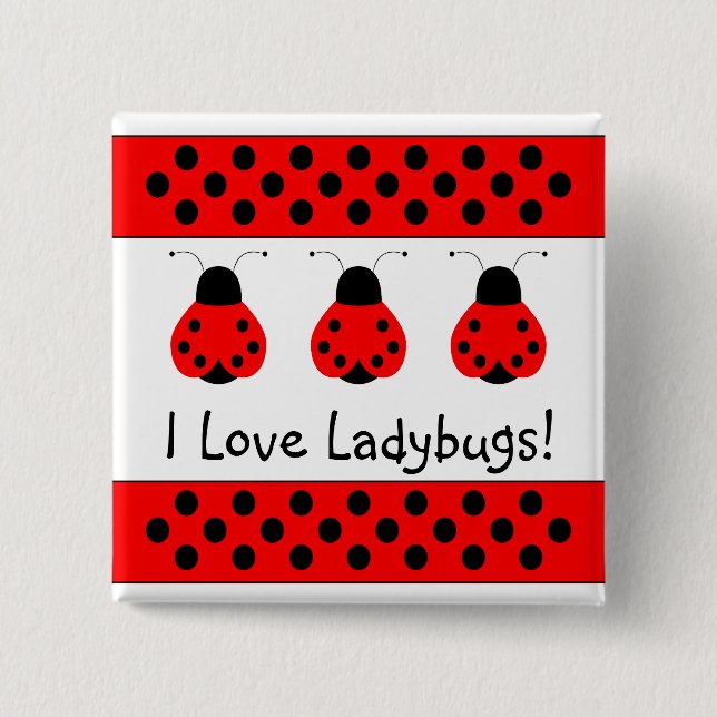 Niedliche Schaltfläche Ladybug Anpassbar Button (Vorderseite)