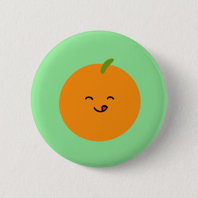 Niedliche Schaltfläche Orange Frucht Button (Vorderseite)