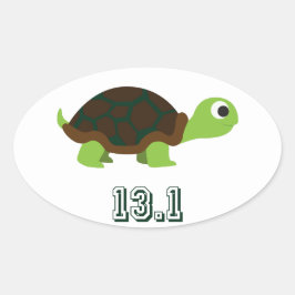 Niedliche Schildkröte 13,1 Ovaler Aufkleber