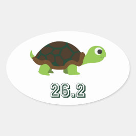 Niedliche Schildkröte 26,2 Ovaler Aufkleber