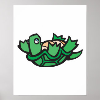niedliche Schildkröte auf der Rückseite Poster