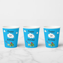 Niedliche Schildkröte Ladybug Blue Happy Birthday 