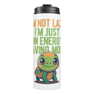 Niedliche Schildkröte, Lazy Turtle, Energie Retten Thermosbecher